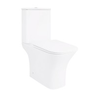 Унітаз підлоговий Presto Quadro Rimless 650х340х790 мм, White, з сидінням Slim Duroplast/ Soft-close/ Quick Release QT24221215AW Qtap
