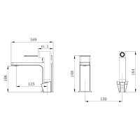 Змішувач для раковини Gemini, Chrome/White (k35) з гігієнічним душем QTGEM272CRW45691 Qtap QTAP фото 1