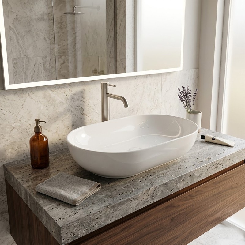 FEECT5500AWHA FEELING Раковина на стільницю, овальна, білий глянець, 55см (1 сорт) RAK Ceramics фото 1