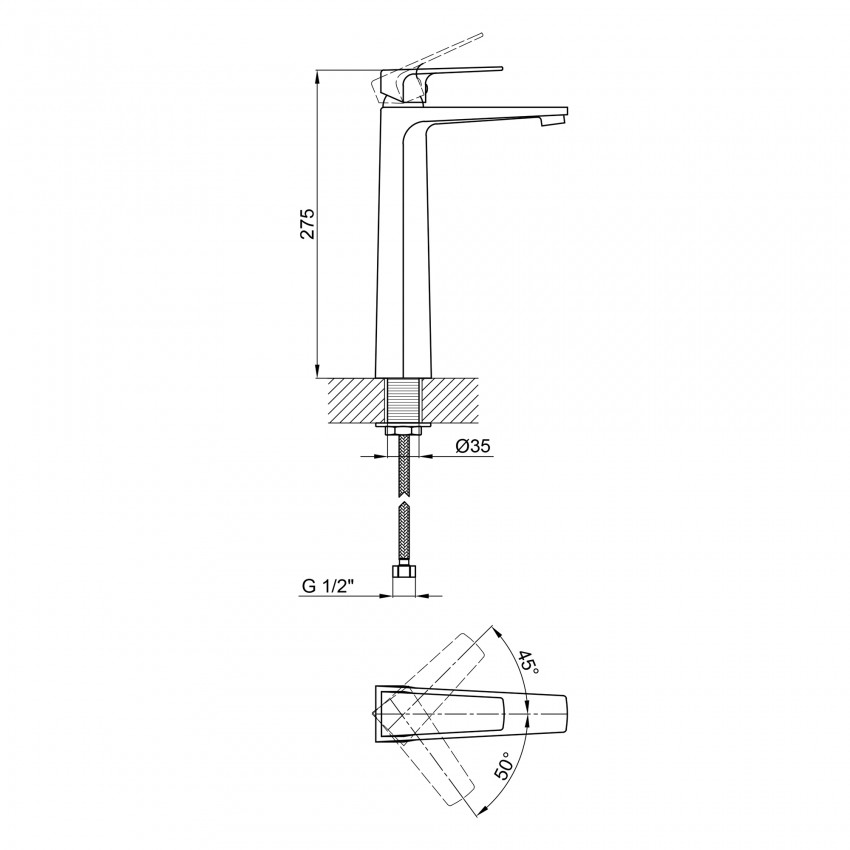 Змішувач для раковини Matice високий 1063H103C Chrome Qtap QTAP фото 1