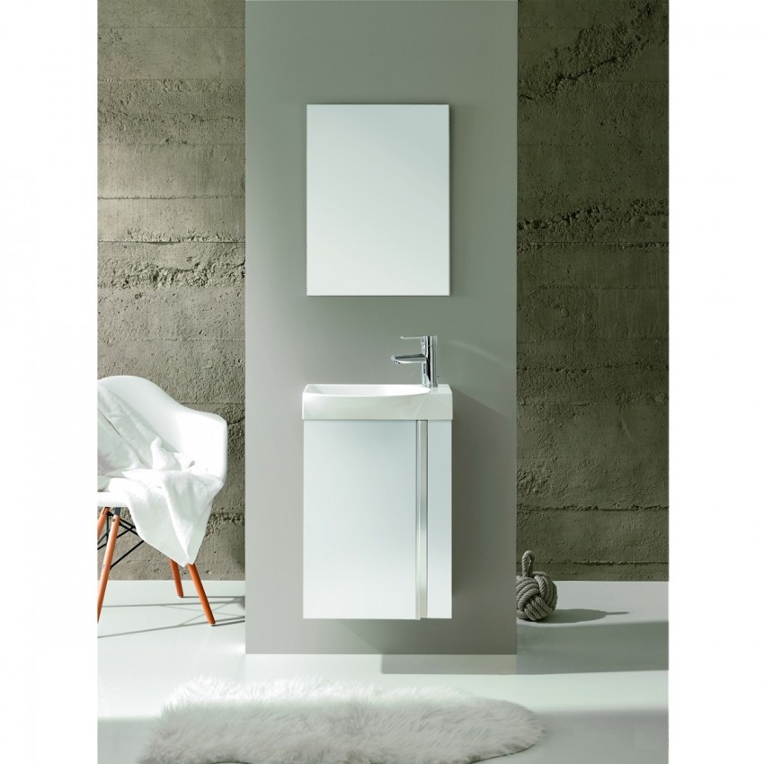 122910 ELEGANCE Pack Комплект меблів 45 White (тумба+раков.+дзерк)(1уп) (1 сорт) ROYO фото 2