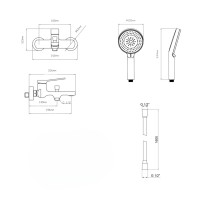 Комплект Qtap Slavonice Black Matt: Змішувач  QTSLA259BLM45918 + Шланг QTHADPVCSQ160B + Лійка QTRUC125BLM45951 QTAP фото 1