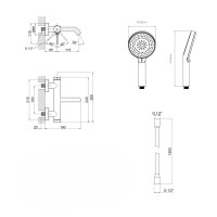 Комплект для ванної кімнати Qtap Robin Black Matt: Змішувач  QTROB3060102B + Шланг QTHADPVCSQ160B +Лійка QTRUC125BLM45951 QTAP фото 1