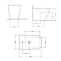 Біде підлогове Crow 545х360х410 мм, White QT05443370W Qtap QTAP фото 1