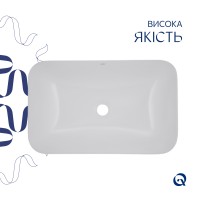 Раковина врізна Scorpio 615х390х150 мм, White, прямокутна, без донного клапана QT1411K491WN Qtap QTAP фото 4