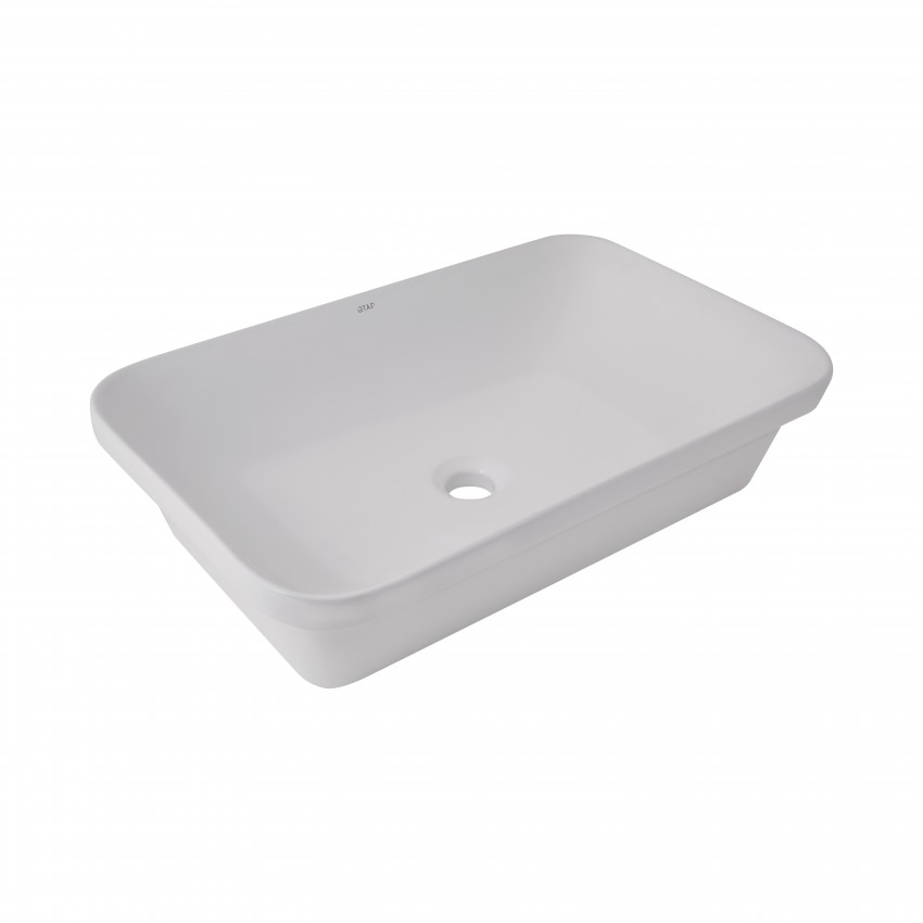 Раковина врізна Scorpio 615х390х150 мм, White, прямокутна, без донного клапана QT1411K491WN Qtap QTAP