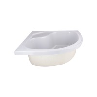 Душовий піддон Kapielka ST80x80x41, високий, напівкруглий, з панеллю, діаметр зливу 52 мм Lidz LIDZ фото 2