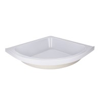Душовий піддон Kapielka ST80x80x26, середній, напівкруглий, з панеллю, діаметр зливу 52 мм Lidz LIDZ фото 2