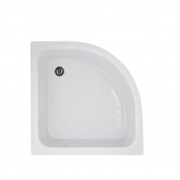 Душовий піддон Kapielka ST80x80x26, середній, напівкруглий, з панеллю, діаметр зливу 52 мм Lidz LIDZ