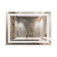Дзеркало настінне Mideya (MI1) 800х600 мм, прямокутне з LED-підсвіткою Touch, антизапотіванням, димером, рег. яскравості Qtap QTAP