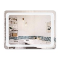 Дзеркало настінне Mideya (MI2) 800х600 мм, прямокутне, з LED-підсвіткою Touch, антизапотіванням, димером, рег. яскравості Qtap QTAP