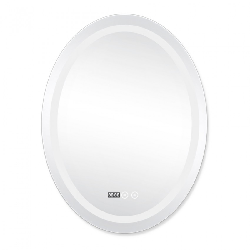 Дзеркало настінне Mideya (MI7) 600х800 мм, овальне, з LED-підсвіткою Touch, антизапотіванням, димером, рег. яскравості Qtap QTAP фото 2