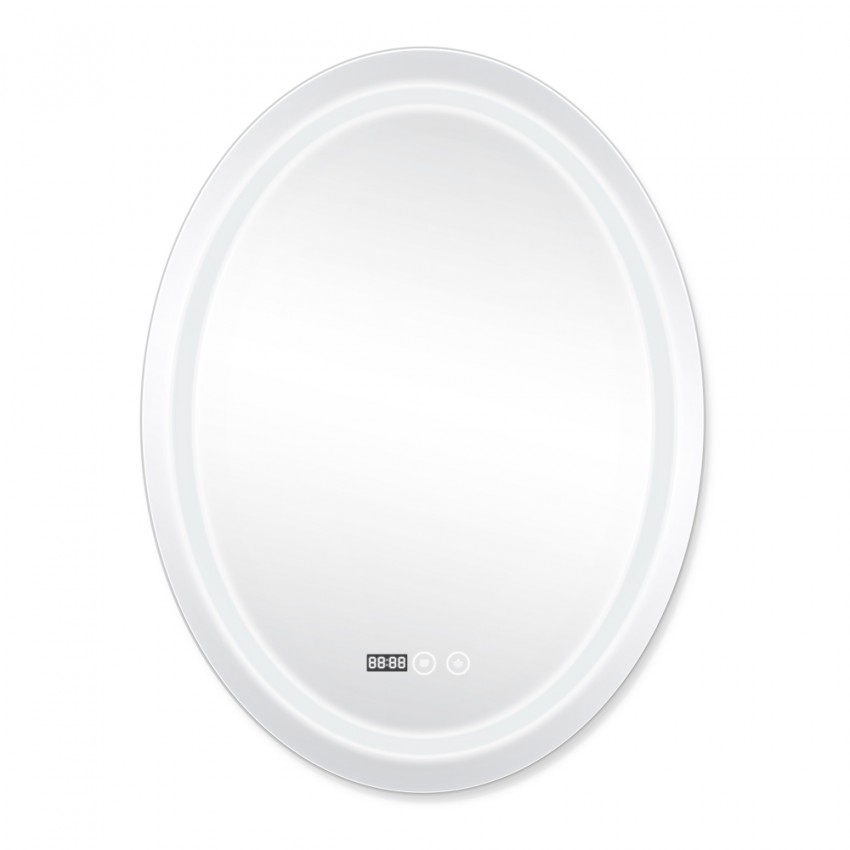 Дзеркало настінне Mideya (MI7) 600х800 мм, овальне, з LED-підсвіткою Touch, антизапотіванням, димером, рег. яскравості Qtap QTAP фото 3