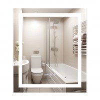 Дзеркало настінне Mideya (MI1) 700х800 мм, прямокутне, з LED-підсвіткою Touch, антизапотіванням, димером, рег. яскравості Qtap QTAP