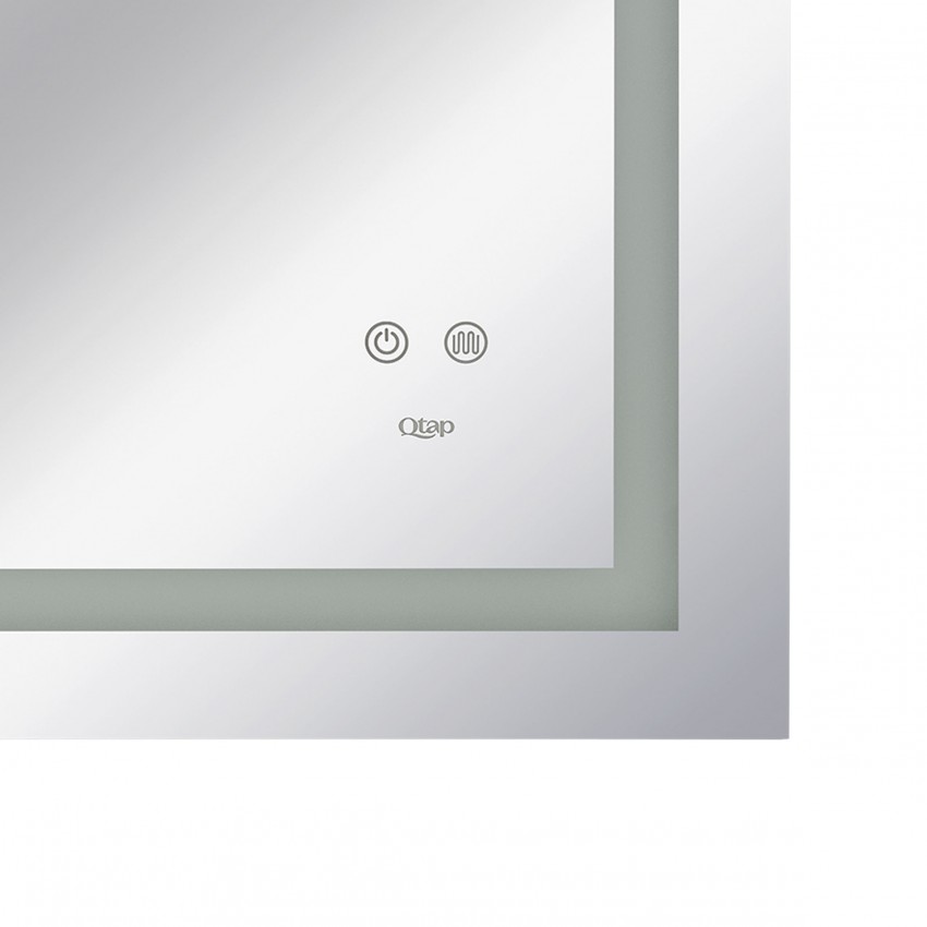 Дзеркало настінне Mideya (MI8) 900х700 мм, прямокутне, з LED-підсвіткою Touch, антизапотіванням, димером, рег. яскравості, Reverse Qtap QTAP фото 4