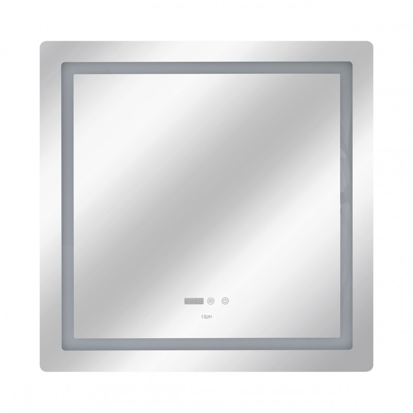 Дзеркало настінне Mideya (MI9) 800x800 мм, прямокутне, з LED-підсвіткою Touch, антизапотіванням, димером, рег. яскравості Qtap QTAP фото 2