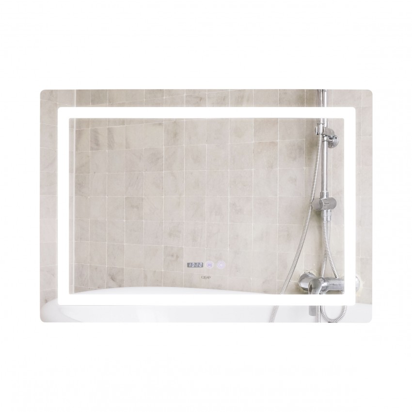 Дзеркало настінне Mideya (MI9) 1000х700 мм, прямокутне, з LED-підсвіткою Touch, антизапотіванням, димером, рег. яскравості Qtap QTAP