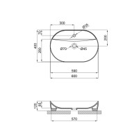 Раковина накладна Scorpio 600х400х120 мм, Matt Black, овальна, без донного клапана QT142203MBMBN Qtap QTAP фото 1