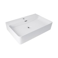 Раковина підвісна Nando LT 610х420х140 мм, White, прямокутна, без донного клапана QT12116146W Qtap QTAP