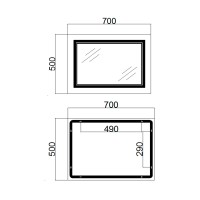 Дзеркало настінне Cardinal (CA1) 500х700 мм, прямокутне, з LED-підсвіткою Touch, антизапотіванням, димером, рег. темп. кольору (3000-6500K), Reverse Qtap QTAP фото 1