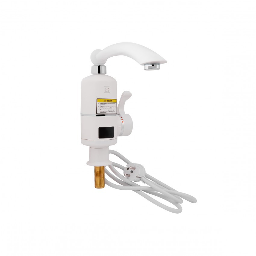 Проточний кран-водонагрівач кухонний Warm 057, White/Chrome для кухні LDWAR057WCR24983 Lidz LIDZ