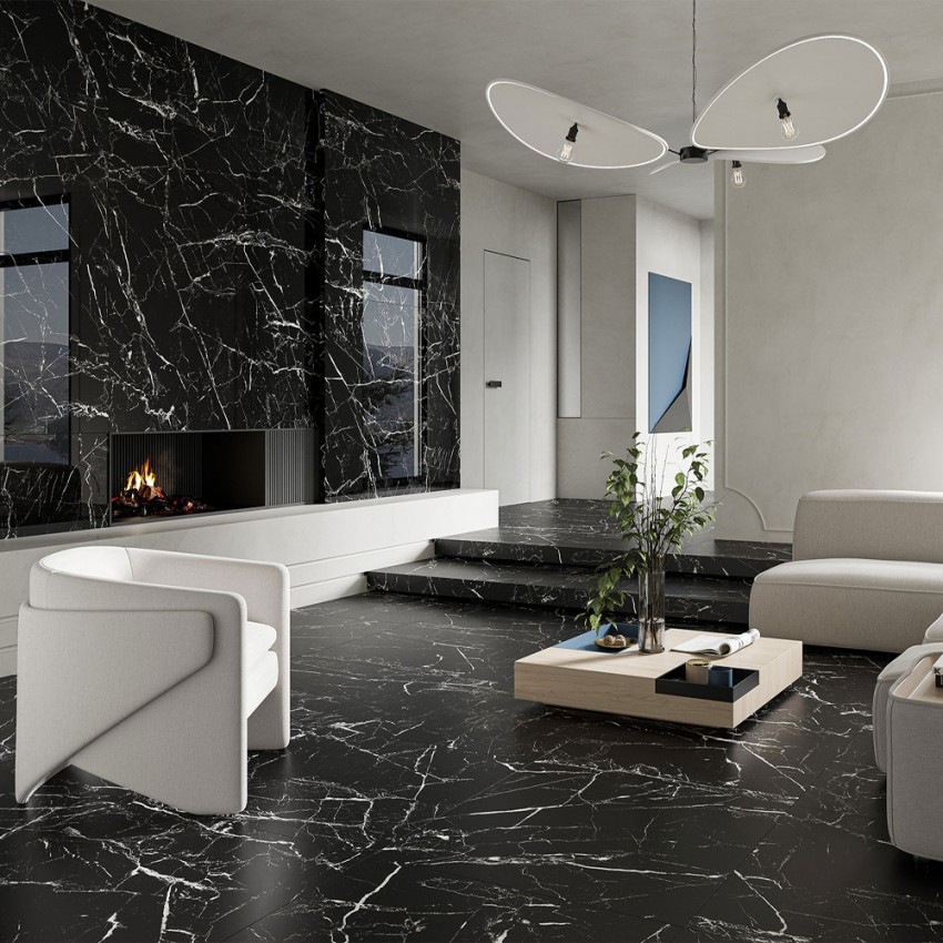 GRES MARMO MOROCCO BLACK RECT (1 сорт) CERRAD фото 3