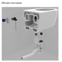 500.690.01.1 Підвісне біде ONE, прих.кріплення, захисне покриття KeraTect: в комплекті зі звукоізолюючою прокладкою, прихований перелив (CLOU), накладка на злив.отвір хром, колір білий глянець (1 сорт GEBERIT фото 4