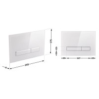 Клавіша змиву Nest 175х245х4 мм, Glass White, лінійна QT0111V1105GW Qtap QTAP фото 1