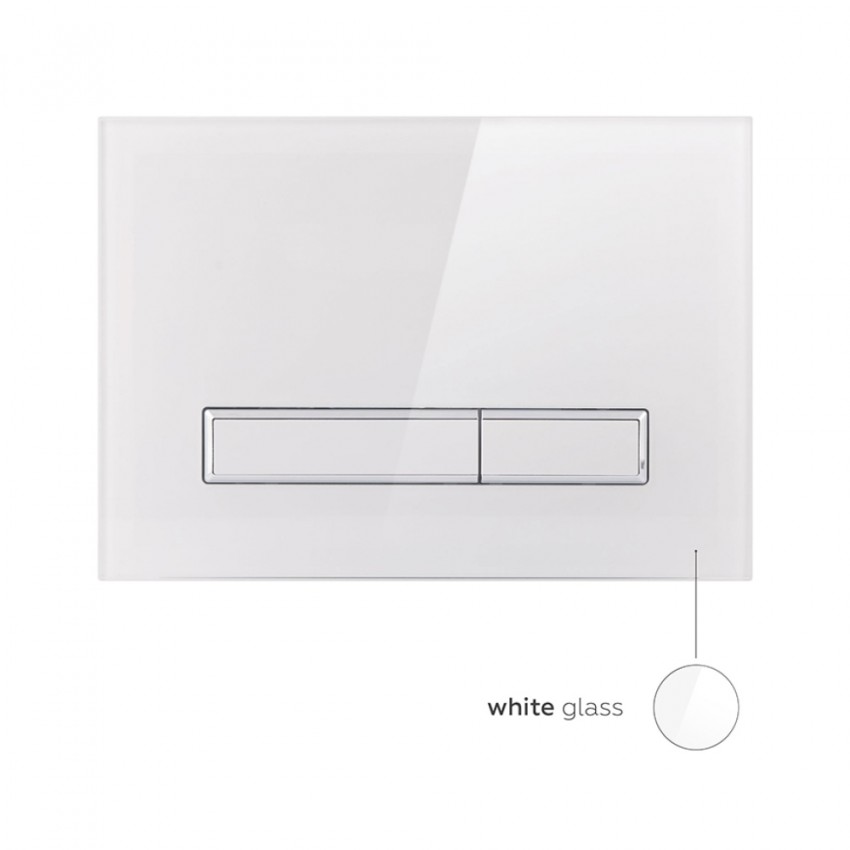 Клавіша змиву Nest 175х245х4 мм, Glass White, лінійна QT0111V1105GW Qtap QTAP фото 3