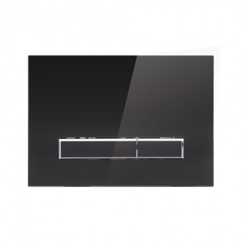 Клавіша змиву Nest 175х245х4 мм, Glass Black, лінійна QT0111V1107GB Qtap QTAP