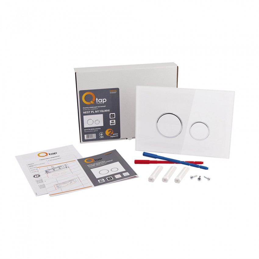 Клавіша змиву Nest 175х245х4 мм, Glass White, кругла QT0111V1164GW Qtap QTAP фото 4