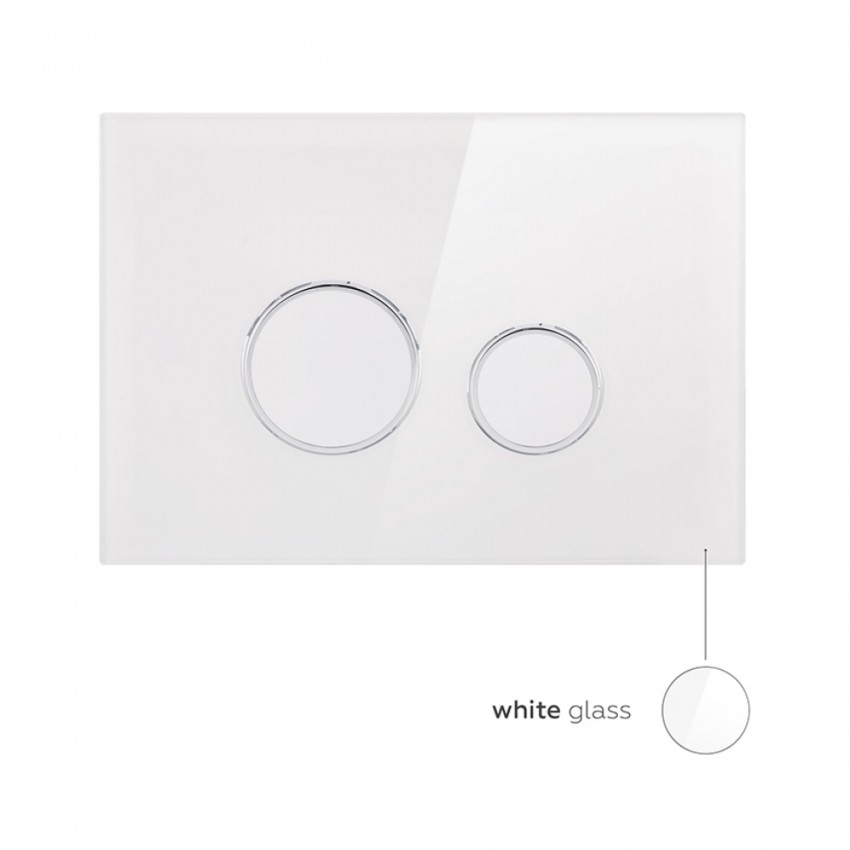 Клавіша змиву Nest 175х245х4 мм, Glass White, кругла QT0111V1164GW Qtap QTAP фото 3