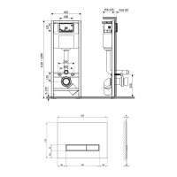 Комплект: Qtap Nest ST Інсталяція для унітазу 4 в 1 (Клавіша змиву 175х245х4 мм, Glass White, лінійна) QTAP фото 1