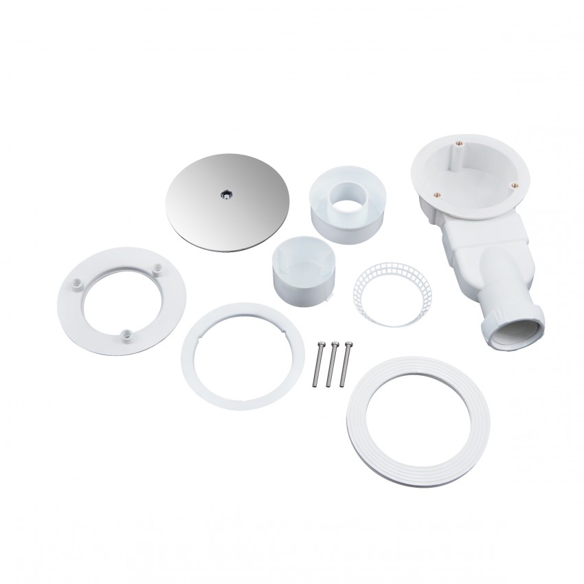 Душовий піддон Tern 301812C, 100x80x12 см, прямокутний, акриловий + ніжки, діаметр зливу 90 мм + сифон з гідрозатвором хром Qtap QTAP фото 4