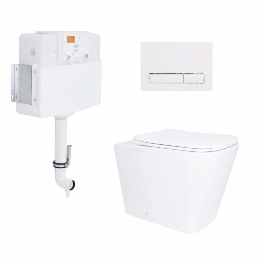 Готове рішення Qtap для ванної кімнати: Унітаз напольний Tern Ultra Quiet QT17223303AW + інсталяція QT0122490S+ клавіша QT0111M08V1384W QTAP