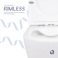 Унітаз підвісний Swan Rimless 520х360х320 мм, White, з сидінням Slim Duroplast/ Soft-close/ Quick Release QT16335178W Qtap QTAP фото 4