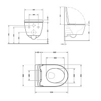 Унітаз підвісний Swan Rimless 520х360х320 мм, White, з сидінням Slim Duroplast/ Soft-close/ Quick Release QT16335178W Qtap QTAP фото 1