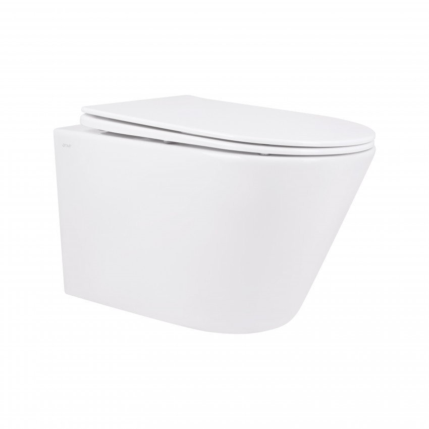 Унітаз підвісний Swan Rimless 520х360х320 мм, White, з сидінням Slim Duroplast/ Soft-close/ Quick Release QT16335178W Qtap QTAP