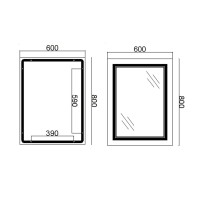 Дзеркало настінне Cardinal (CA1) 600х800 мм, прямокутне, з LED-підсвіткою Touch, антизапотіванням, димером, рег. темп. кольору (3000-6500K), Reverse Qtap QTAP фото 1