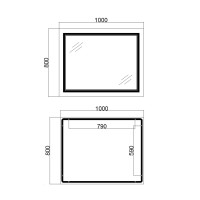 Дзеркало настінне Cardinal (CA1) 1000х800 мм, прямокутне, з LED-підсвіткою Touch, антизапотіванням, димером, рег. темп. кольору (3000-6500K) Qtap QTAP фото 1
