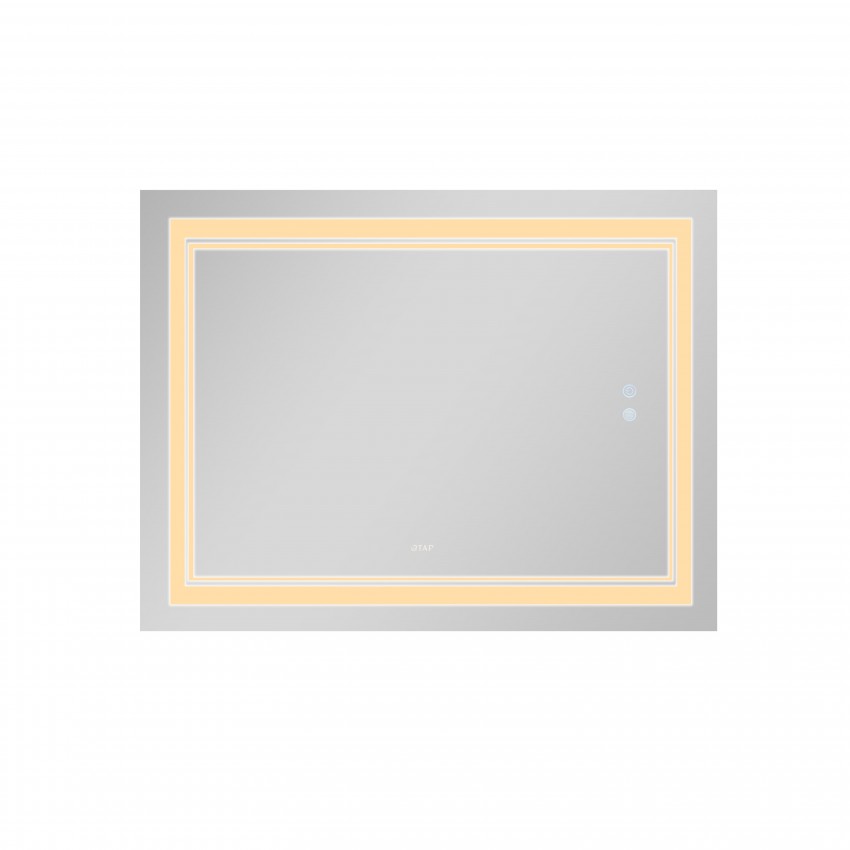 Дзеркало настінне Cardinal (CA1) 1000х800 мм, прямокутне, з LED-підсвіткою Touch, антизапотіванням, димером, рег. темп. кольору (3000-6500K) Qtap QTAP фото 4