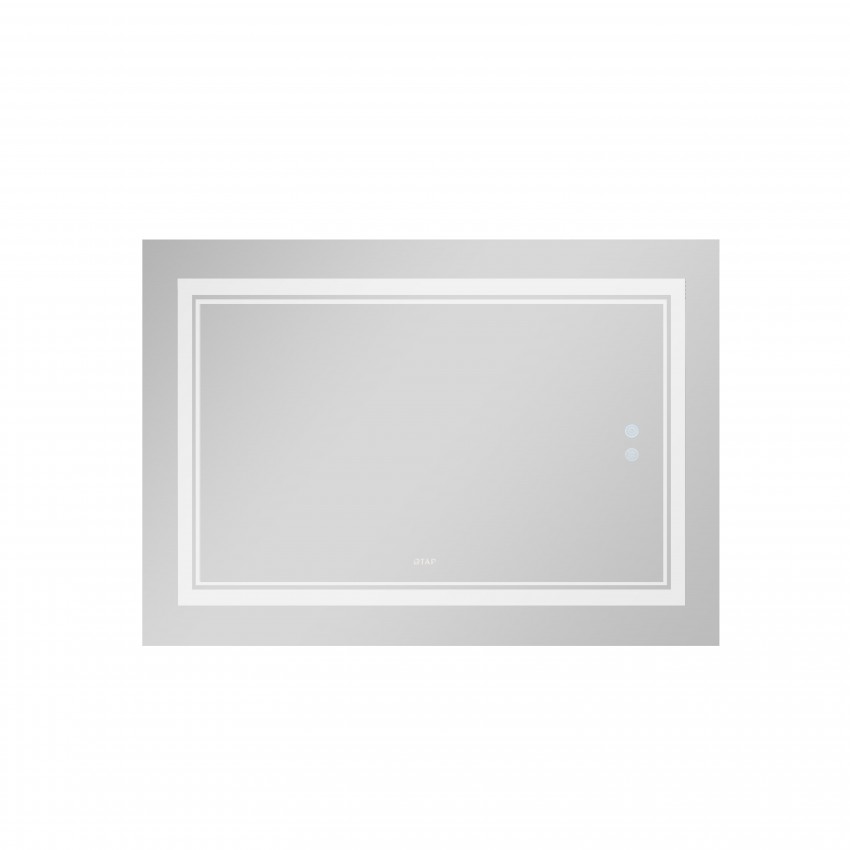 Дзеркало настінне Cardinal (CA1) 1200х800 мм, прямокутне, з LED-підсвічуванням Touch, антизапотіванням, диммером, рег. темп. кольору (3000-6500K) Qtap QTAP фото 2
