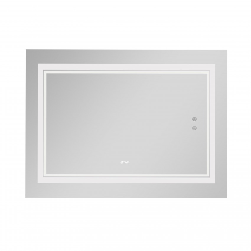 Дзеркало настінне Cardinal (CA1) 1000х700 мм, прямокутне, з LED-підсвіткою Touch, антизапотіванням, димером, рег. темп. кольору (3000-6500K) Qtap QTAP фото 2