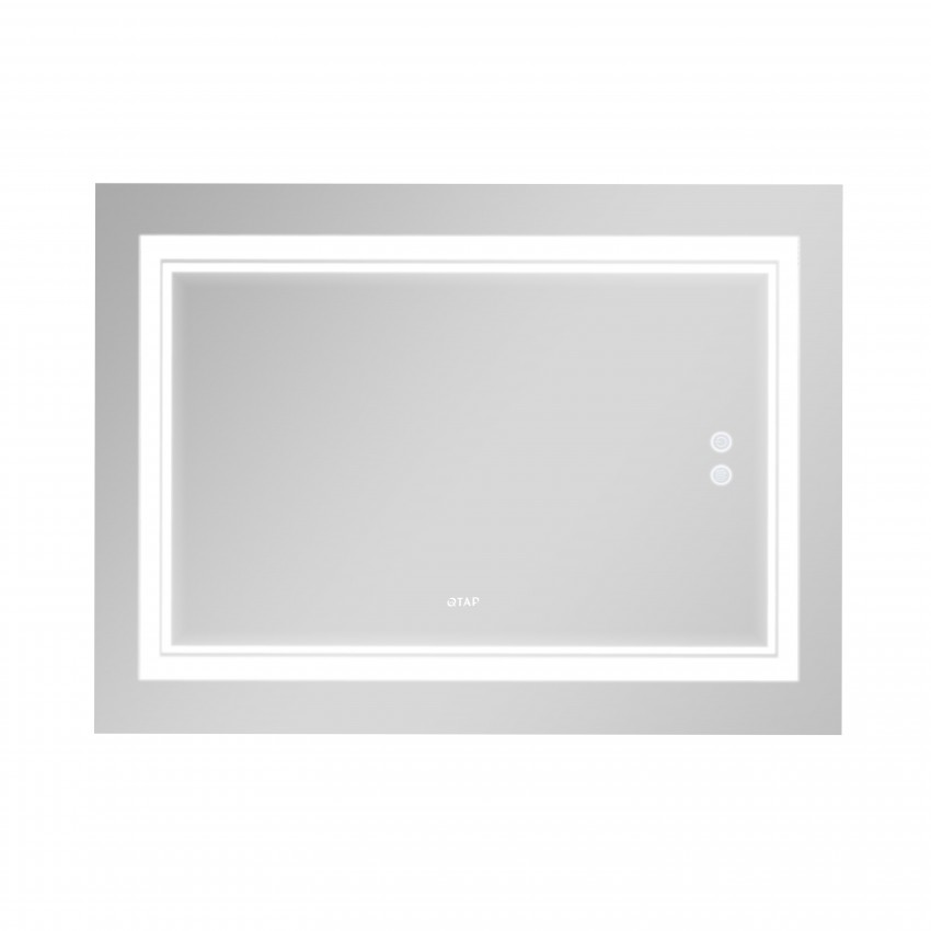 Дзеркало настінне Cardinal (CA1) 1000х700 мм, прямокутне, з LED-підсвіткою Touch, антизапотіванням, димером, рег. темп. кольору (3000-6500K) Qtap QTAP фото 3