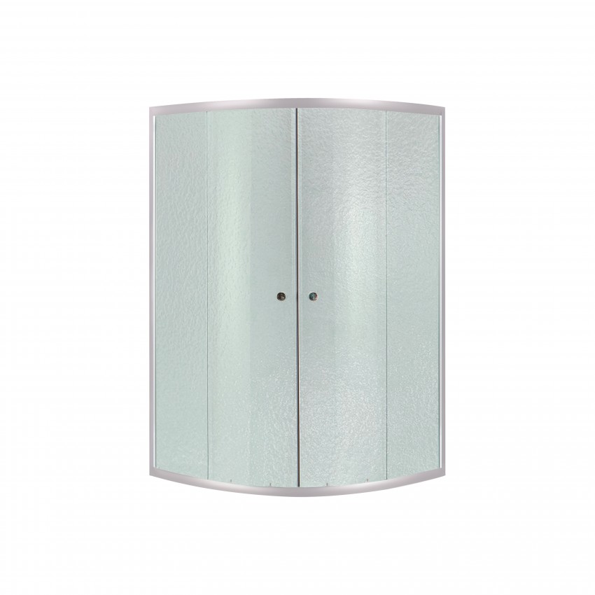 Душова кабіна Latwa SC80x80.SAT.HIGH.FR полукругла, для високого піддону, висота 160 см, скло Frost 4 мм, без піддону Lidz LIDZ