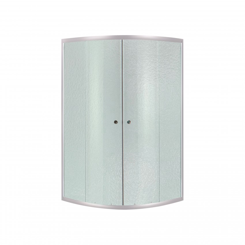 Душова кабіна Latwa SC80x80.SAT.MID.FR полукругла, для середнього піддону, висота 175 см, скло Frost 4 мм, без піддону Lidz LIDZ