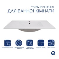 Комплект Albatross: Раковина врізна меблева 820x460x180 мм, White, прямокутна + Донний клапан Pop-up PU02O QTAP фото 2