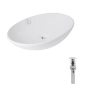 Комплект Qtap Dove: Раковина накладна 635x420x150 мм, White, овальна + Донний клапан Pop-up PU02O QTAP