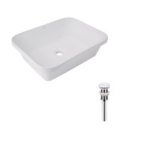 Комплект Qtap Scorpio: Раковина врізна прямокутна 510х390х145 мм White + Донний клапан PU02 QTAP
