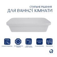 Комплект Qtap Scorpio: Раковина врізна прамокутна 615х390х150 мм White + Донний клапан PU02 QTAP фото 2